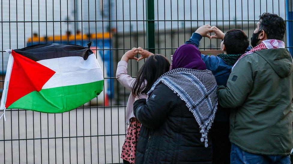 Protesters at factory gates