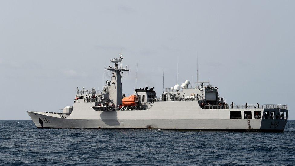 A Nigerian naval vessel