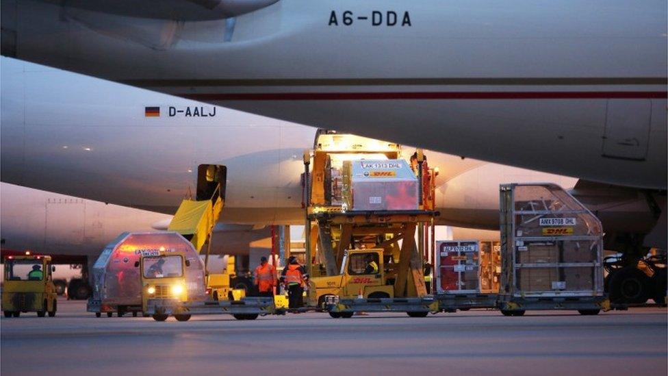 Cargo operation at East Midlands Airport