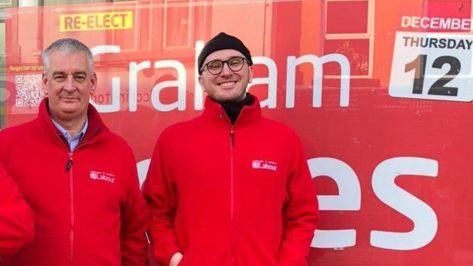 Labour activist and parliamentary staffer, Jake Kelly, with former MP Graham Jones