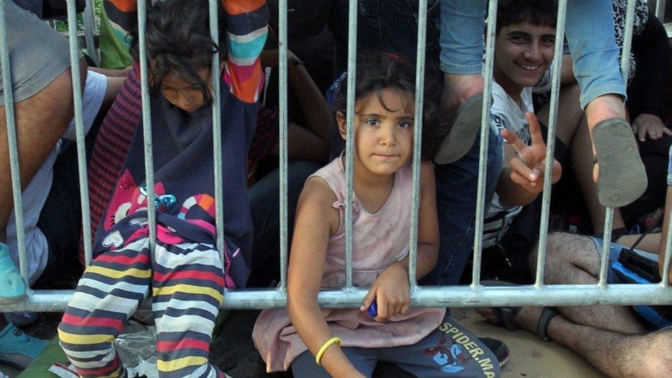 migrant girl in Presevo