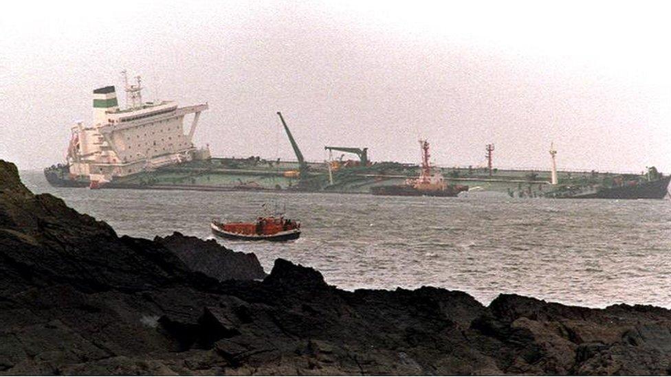 Sea Empress run aground off Pembrokeshire in 1996