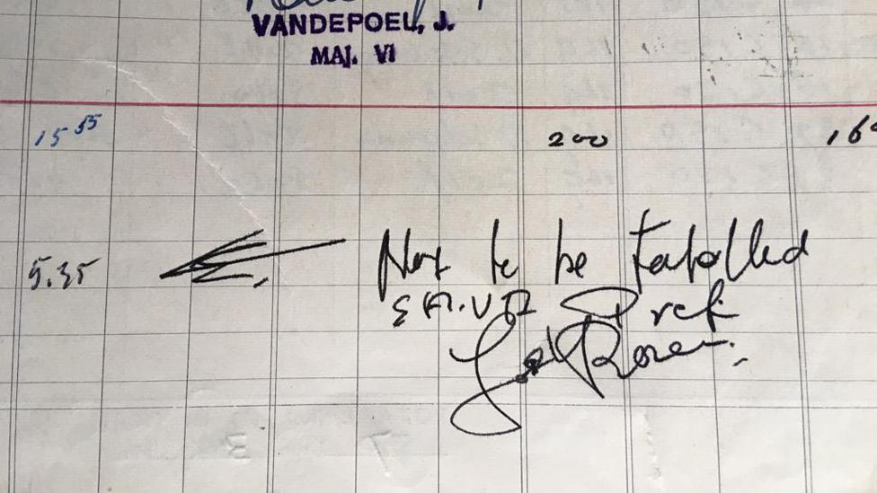 "Not to be totalled" in Van Eijck's log book