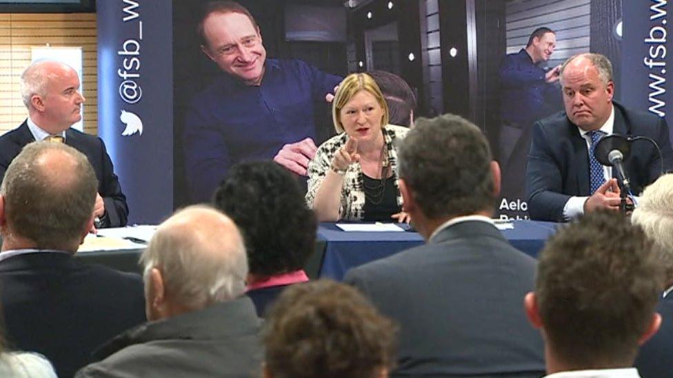 Edwina Hart on an election debate panel