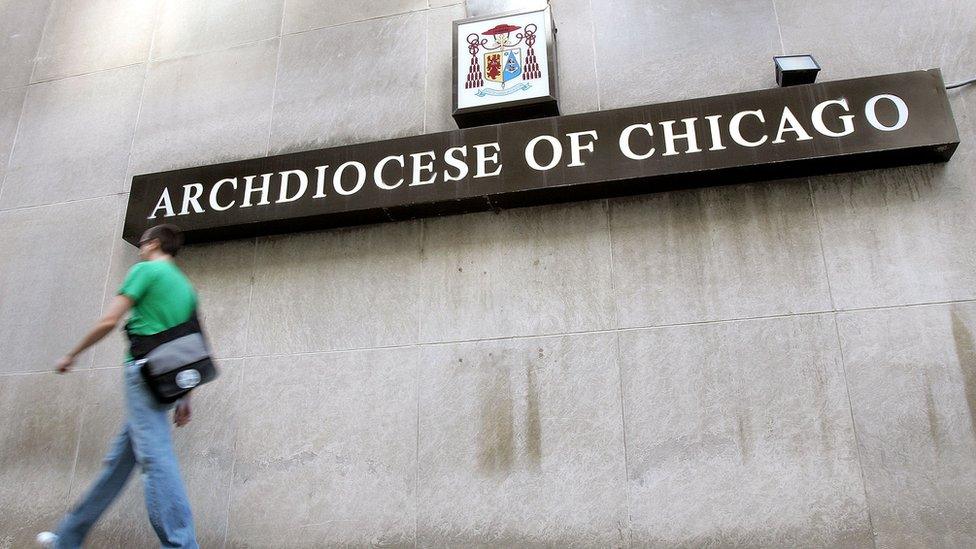 A sign for Archdiocese of Chicago