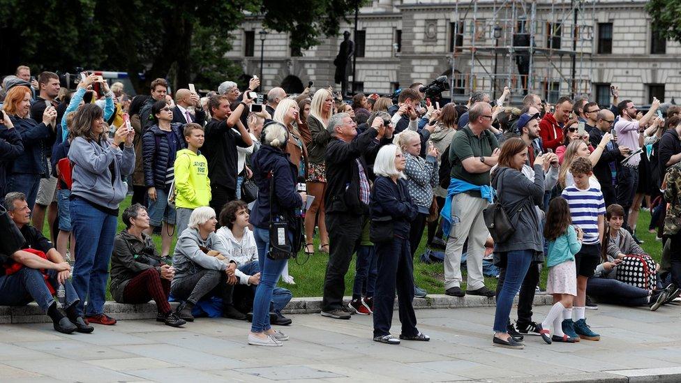 Crowd watching Big Ben