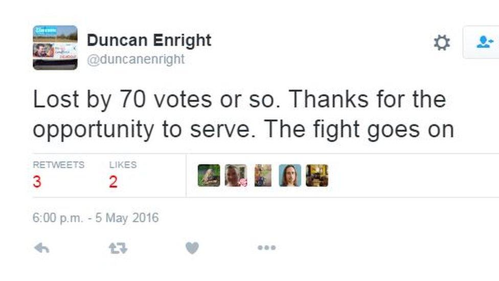 Mr Enright's first tweet