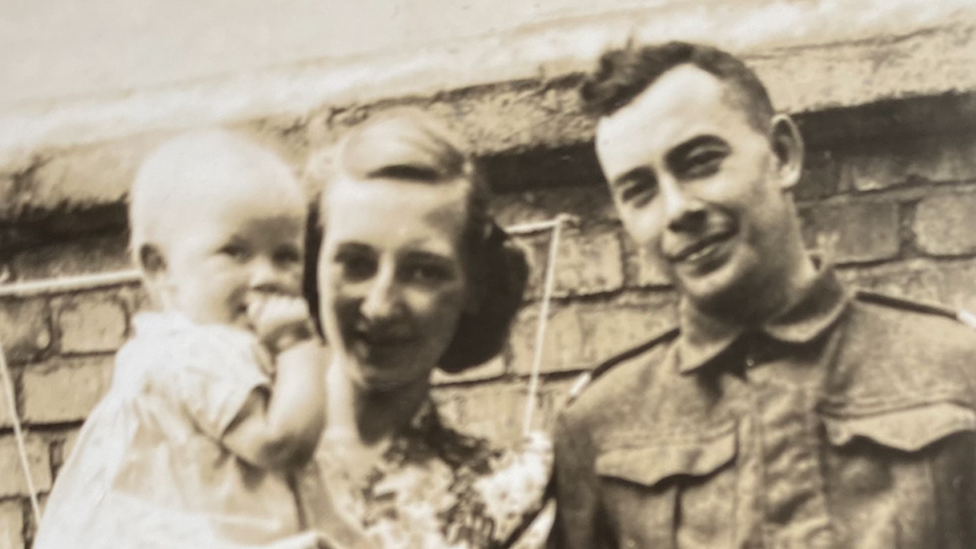 Christopher, pictured with first wife Joan and daughter Diana