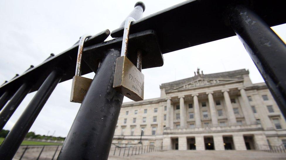 Padlocks on gate at Stormont