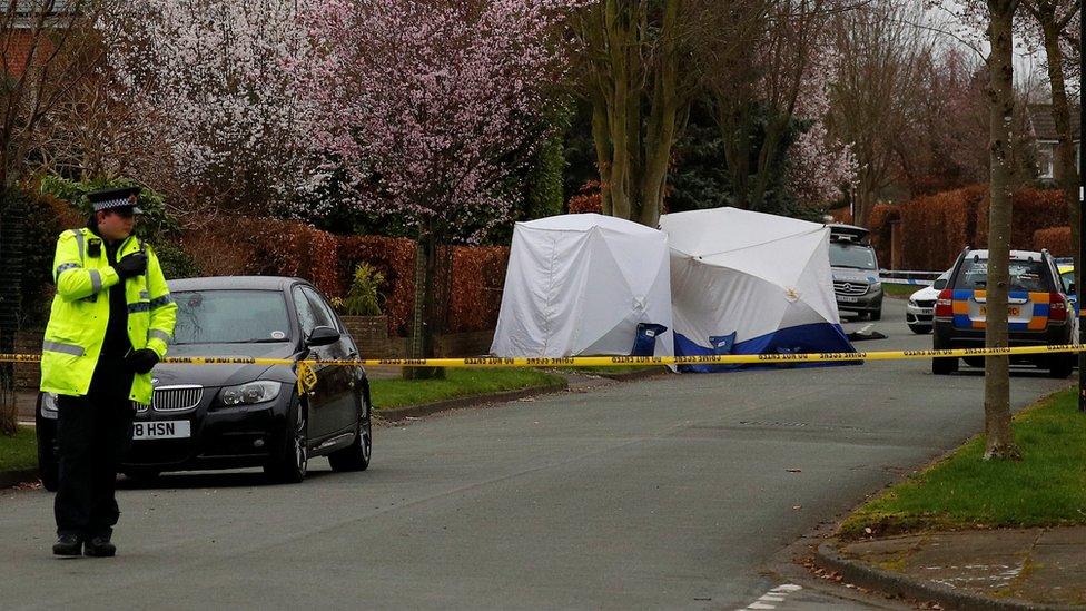 Police at the scene on Gorse Bank Road