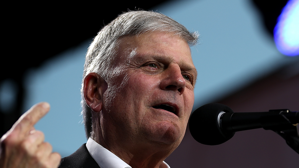 Rev. Franklin Graham speaks in California, US, on May 29, 2018