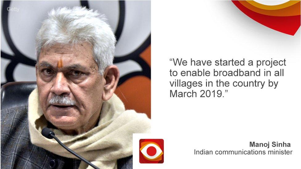 Quote card for Indian minister of state (communications) Manoj Sinha