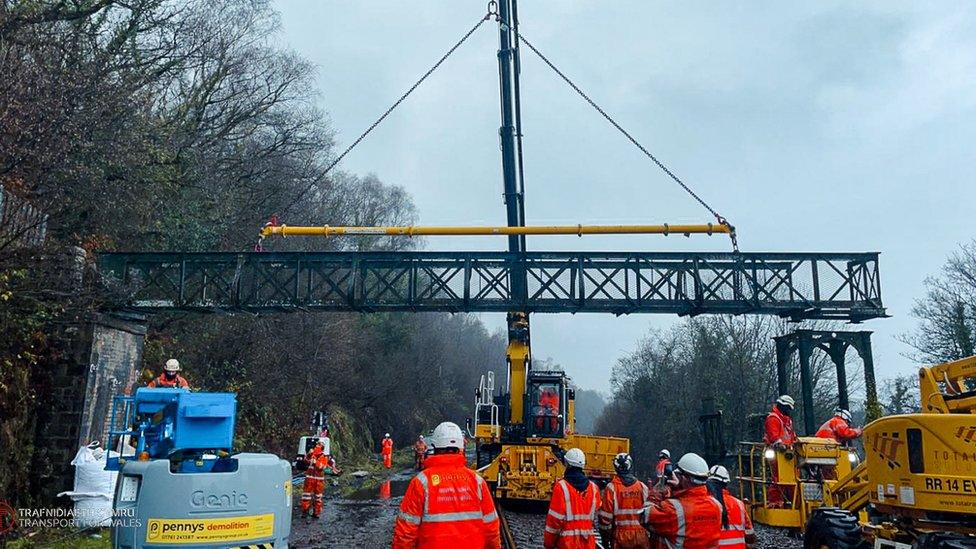 Work on rail line