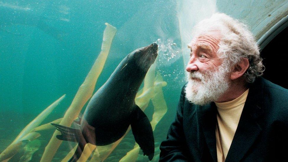 Broadcaster David Bellamy at the zoo