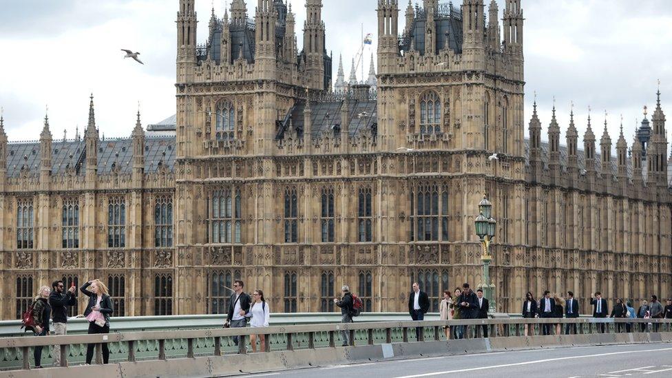 The barriers on Westminster bridge