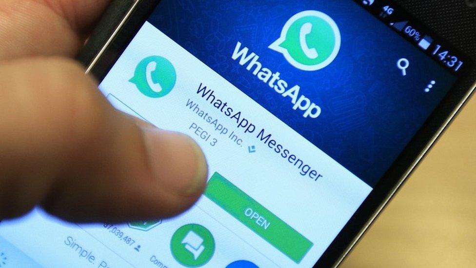 WhatsApp on a mobile phone