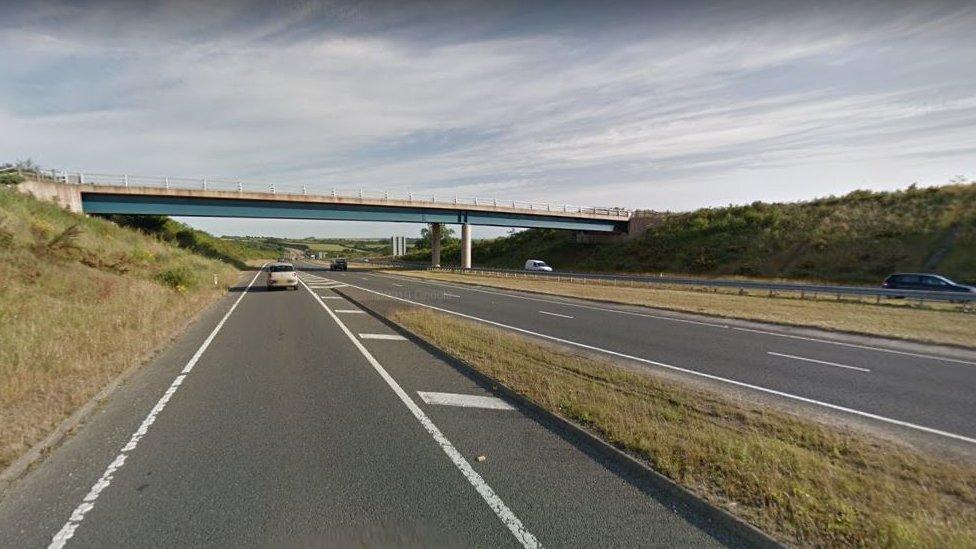 The A30 near Whiddon Down
