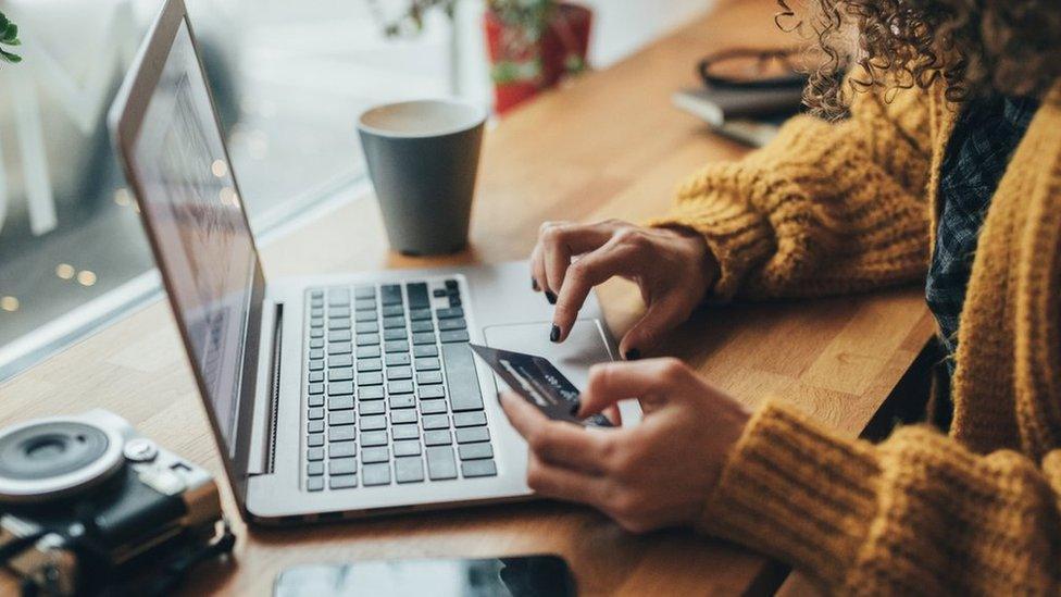 Woman using a laptop