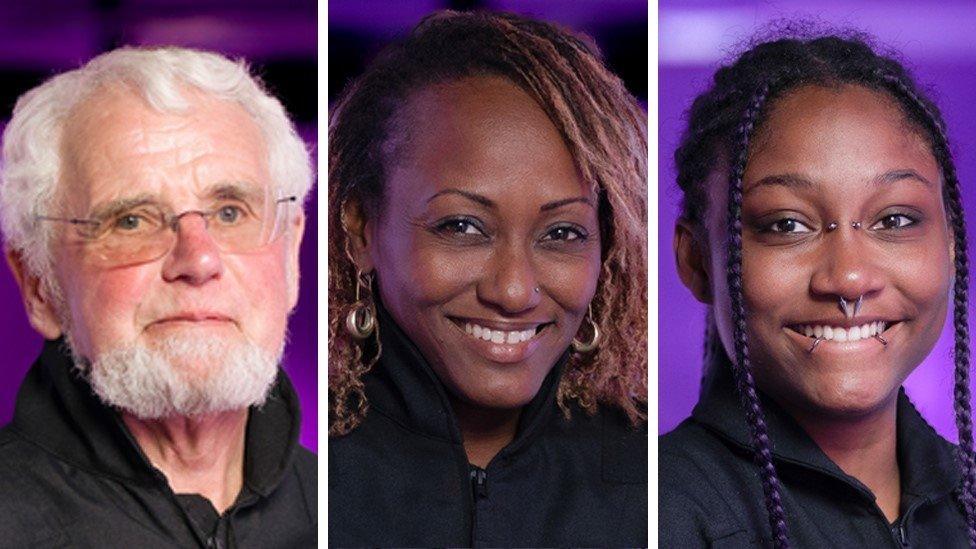 Virgin Galactic passengers Jon Goodwin, Keisha Schahaff and Anastatia Mayers