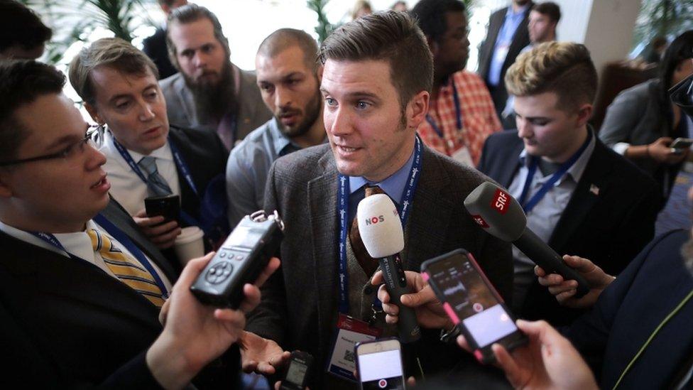 Richard Spencer and reporters