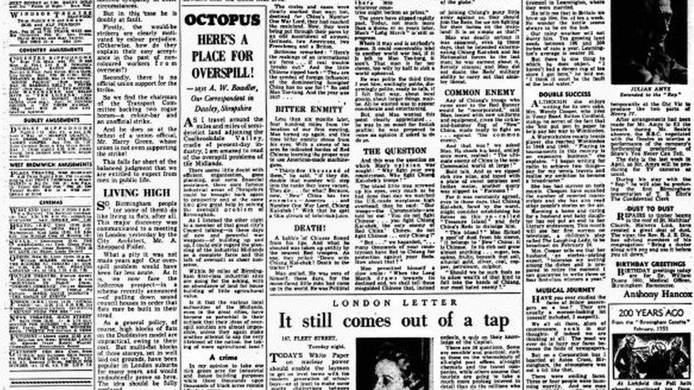 Octopus - AW Bowdler's article in the Birmingham Gazette on 16 February 1955