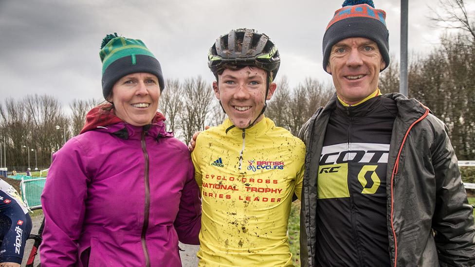 Charlie Craig with parents Sarah and Nick