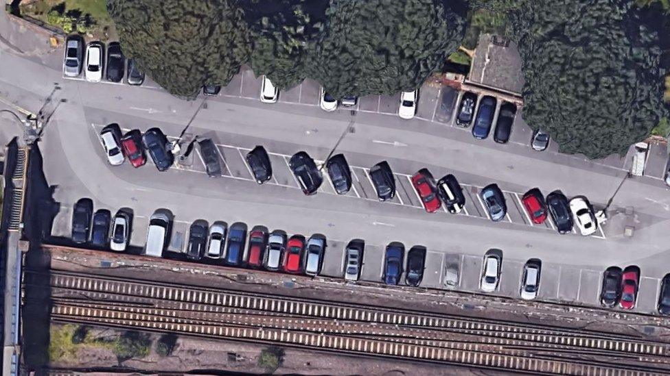 Southampton Central station car park aerial view