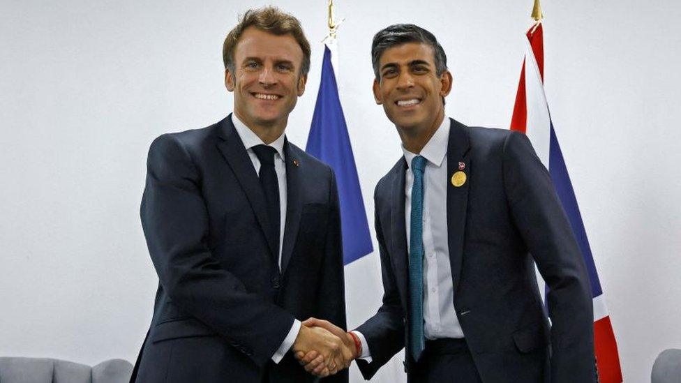 Emmanuel Macron and Rishi Sunak