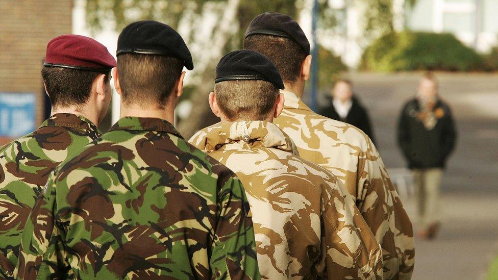 Soldiers of the Royal Logistics Corps, at Deepcut Barracks in 2005