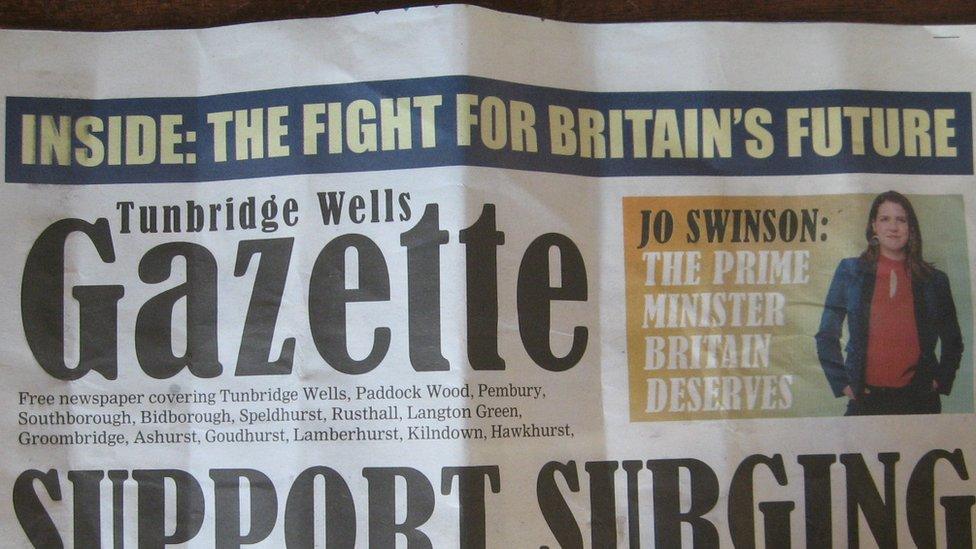 Lib Dem leaflet entitled 'Tunbridge Wells Gazette'