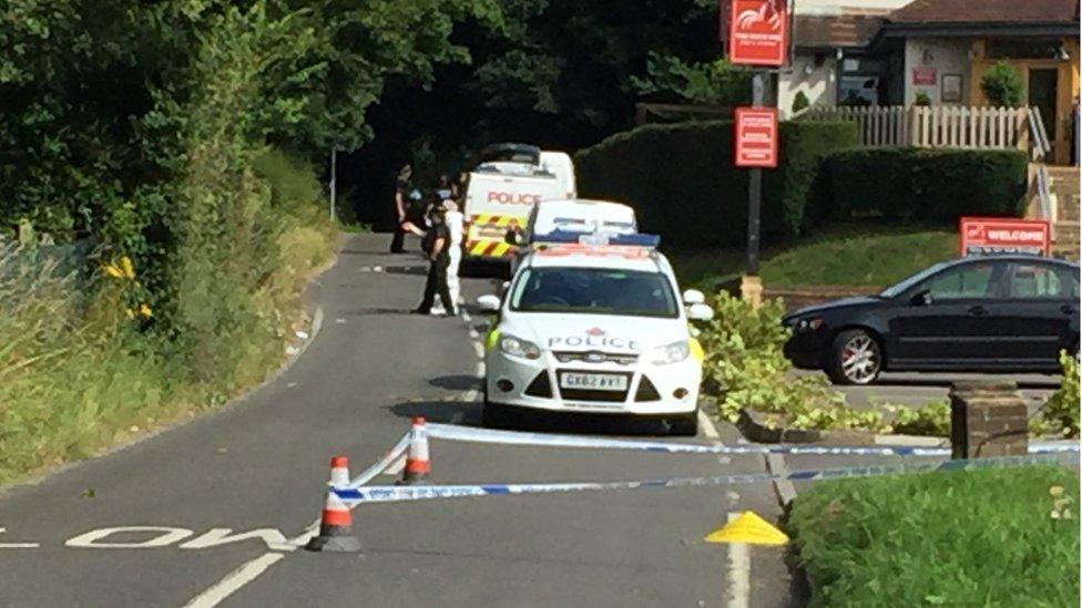 Church Lane taped off