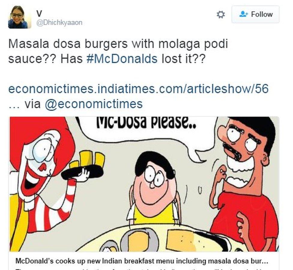 Masala dosa burgers with molaga podi sauce?? Has #McDonalds lost it??