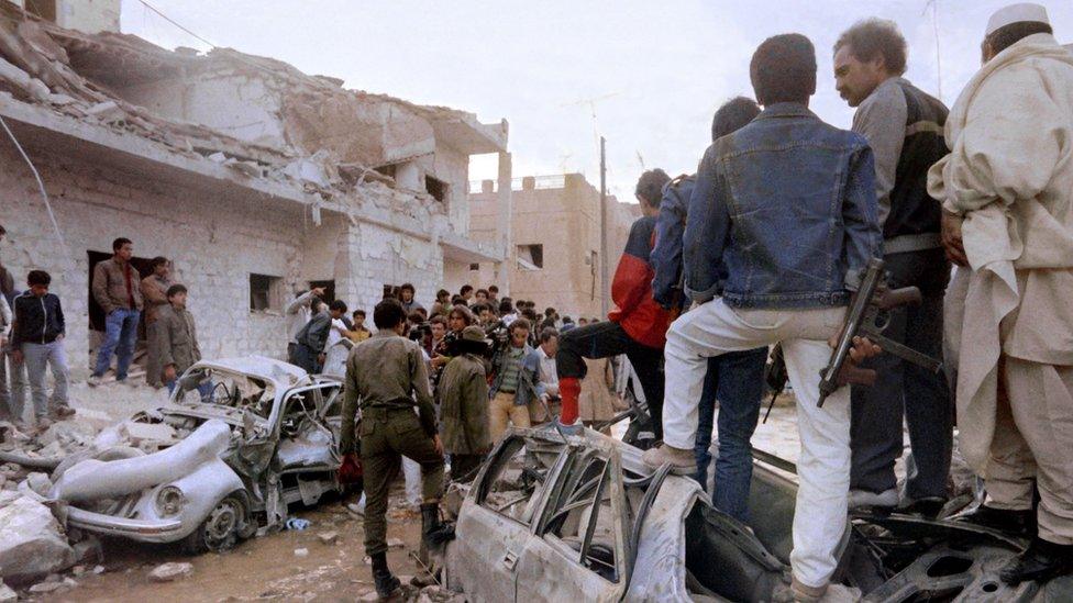 Aftermath of US strikes on Tripoli in 1986