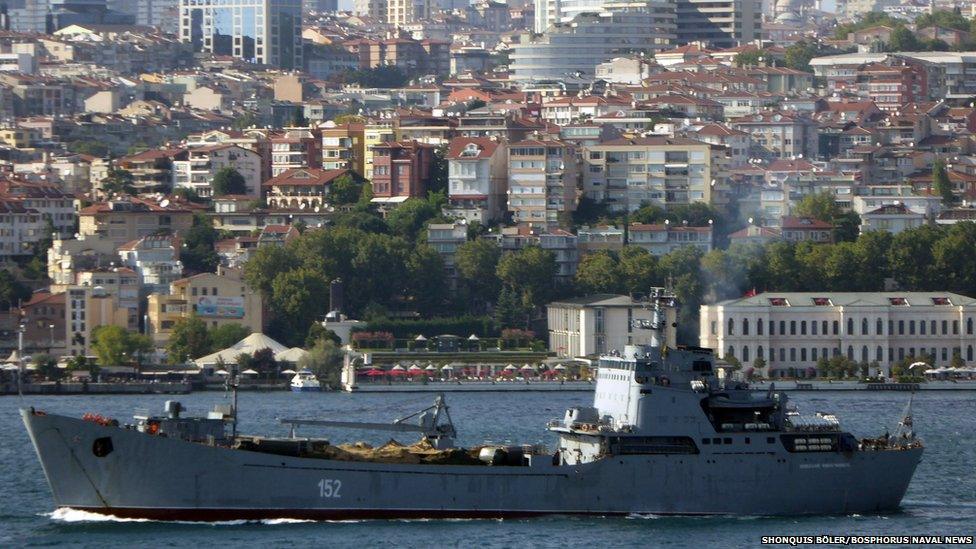 Nikolay Filchenkov seen passing through Bosphorus