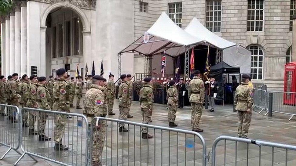 The 103 Royal Artillery military parade in Manchester