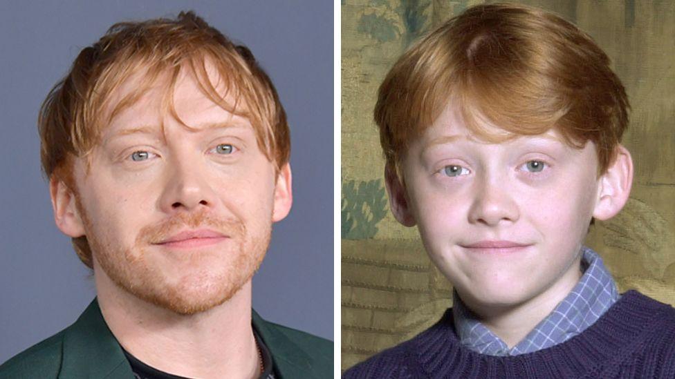 A composite image of Rupert Grint as an adult, and as a child