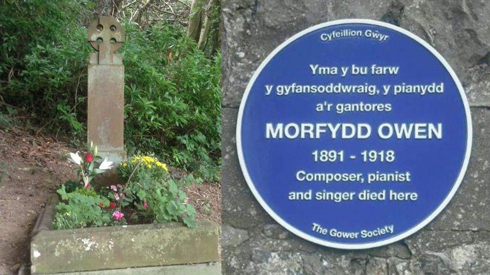 Bedd a phlac i Morfydd Llwyn Owen