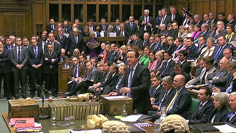 David Cameron addressing MPs