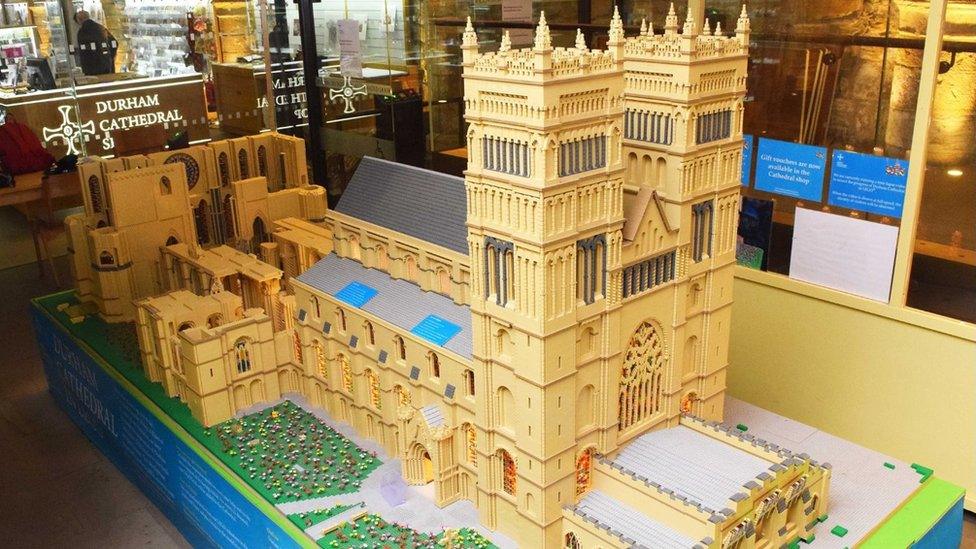 Lego model of Durham Cathedral