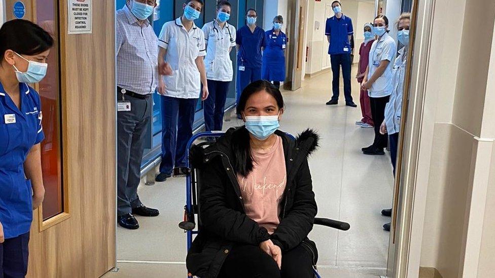 Eva Gicain leaves hospital after being treated for Covid-19