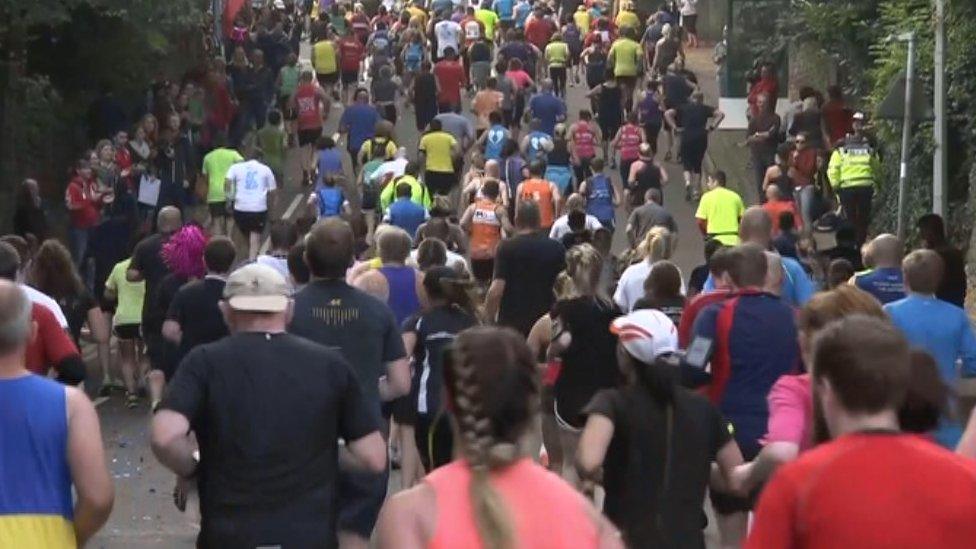 Runners at the Cardiff half