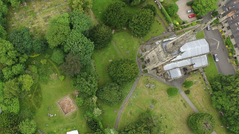 Dig site at St Wystan's church, Repton