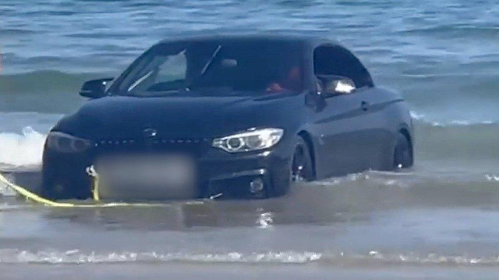 Car in sea