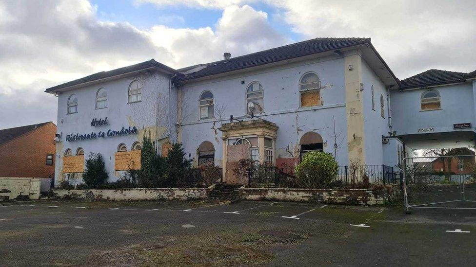 The former La Gondola hotel and restaurant on Osmaston Road, Derby