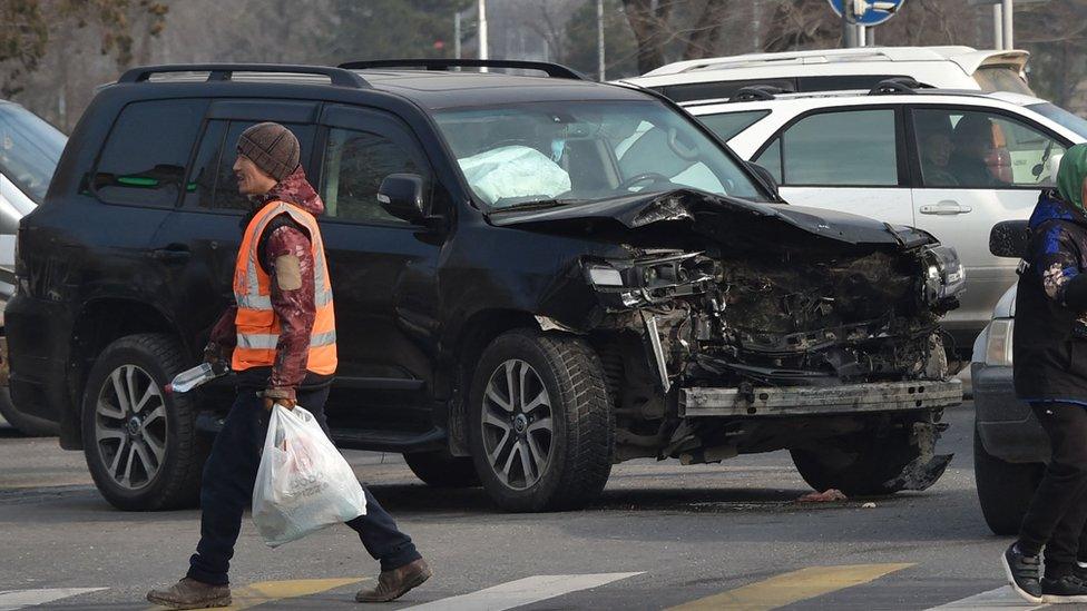 The aftermath of a car crash