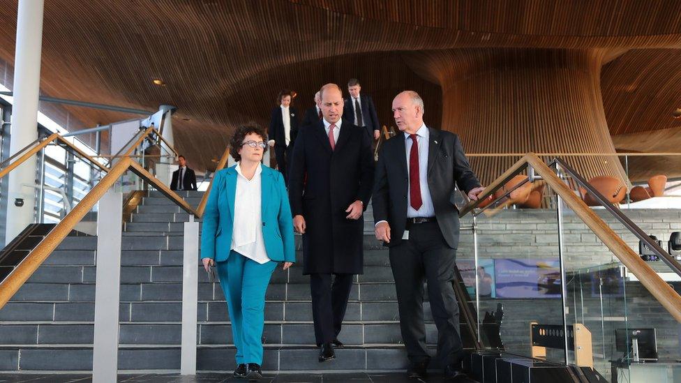 Elin Jones, Prince William and David Rees