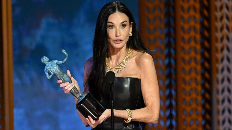 Demi Moore at the 31st Screen Actors Guild Awards held at Shrine Auditorium and Expo Hall on February 23, 2025 in Los Angeles, California