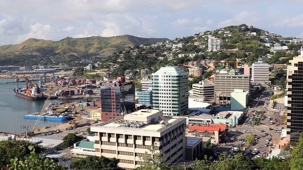 A view of the harbour in Port Moresby