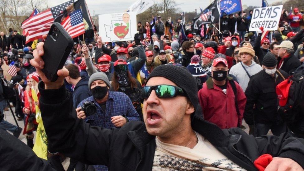 Trump supporters outside Capitol building