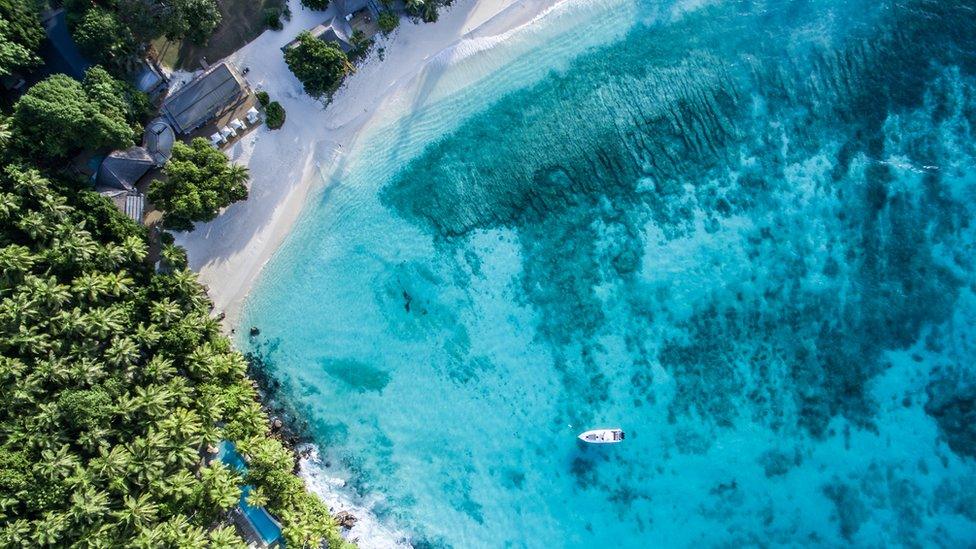 North Island, Seychelles, from the air